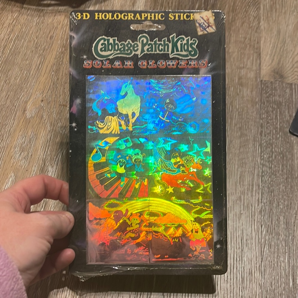 Vintage 1980s Cabbage Patch Kids Solar Glowers 3-D Holographic Stickers